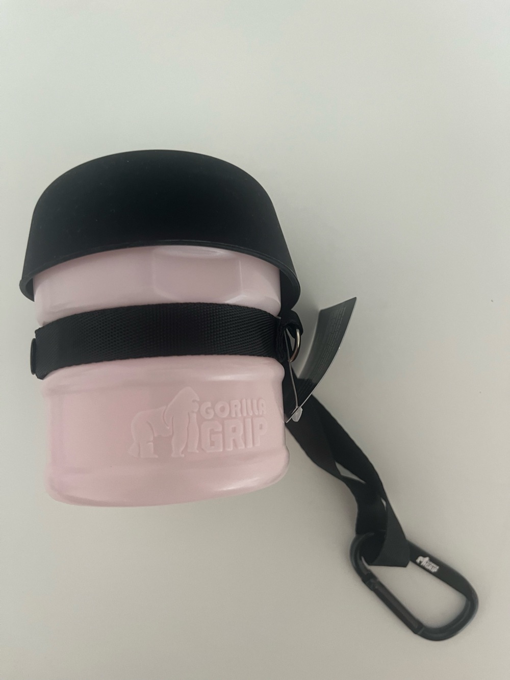 GORILLA GRIP Portable Dog Water Bottle, Food Grade Silicone, 12oz Pink